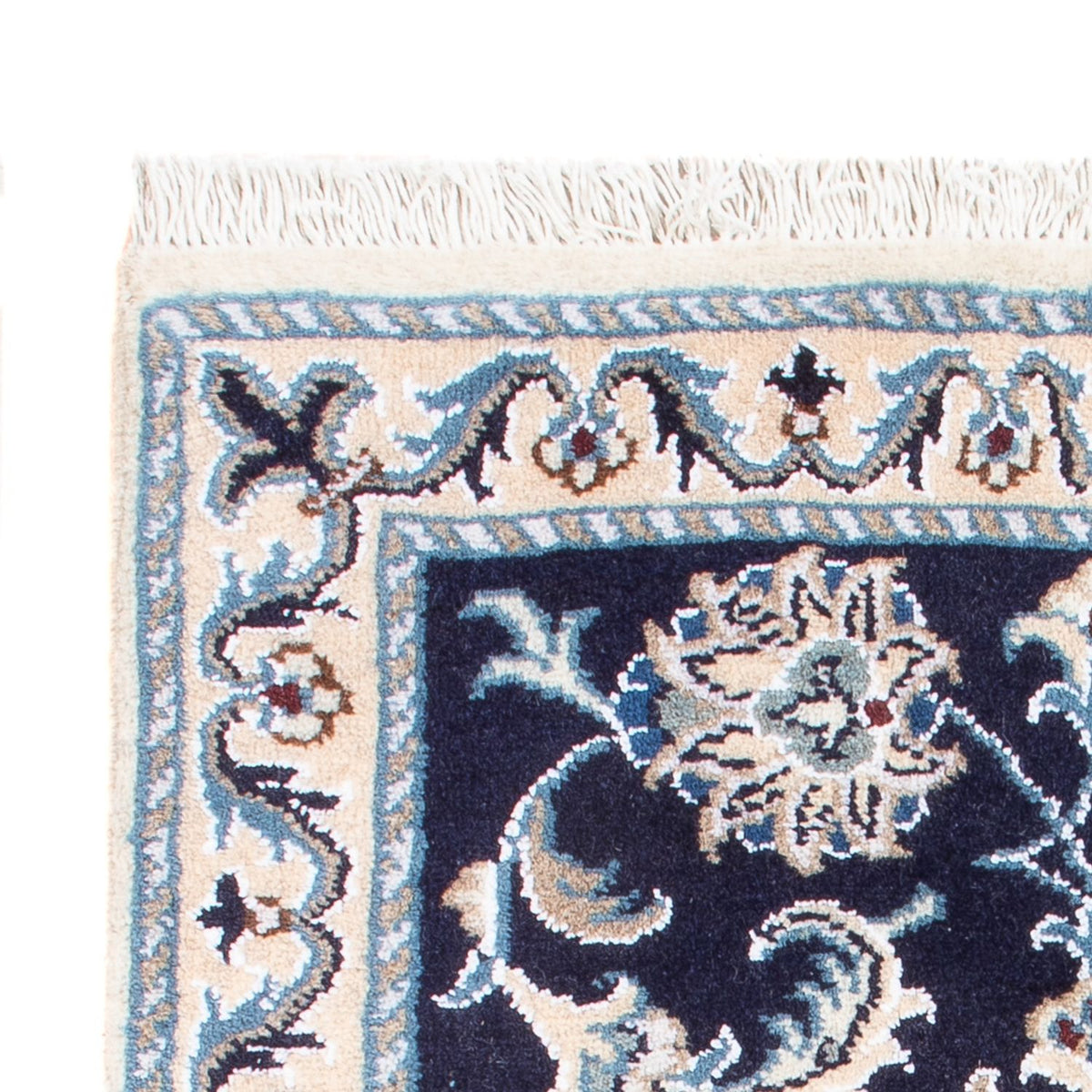 Alfombra Persa - Nain - Real - 90 x 60 cm - azul oscuro