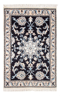 Alfombra Persa - Nain - Real - 90 x 60 cm - azul oscuro