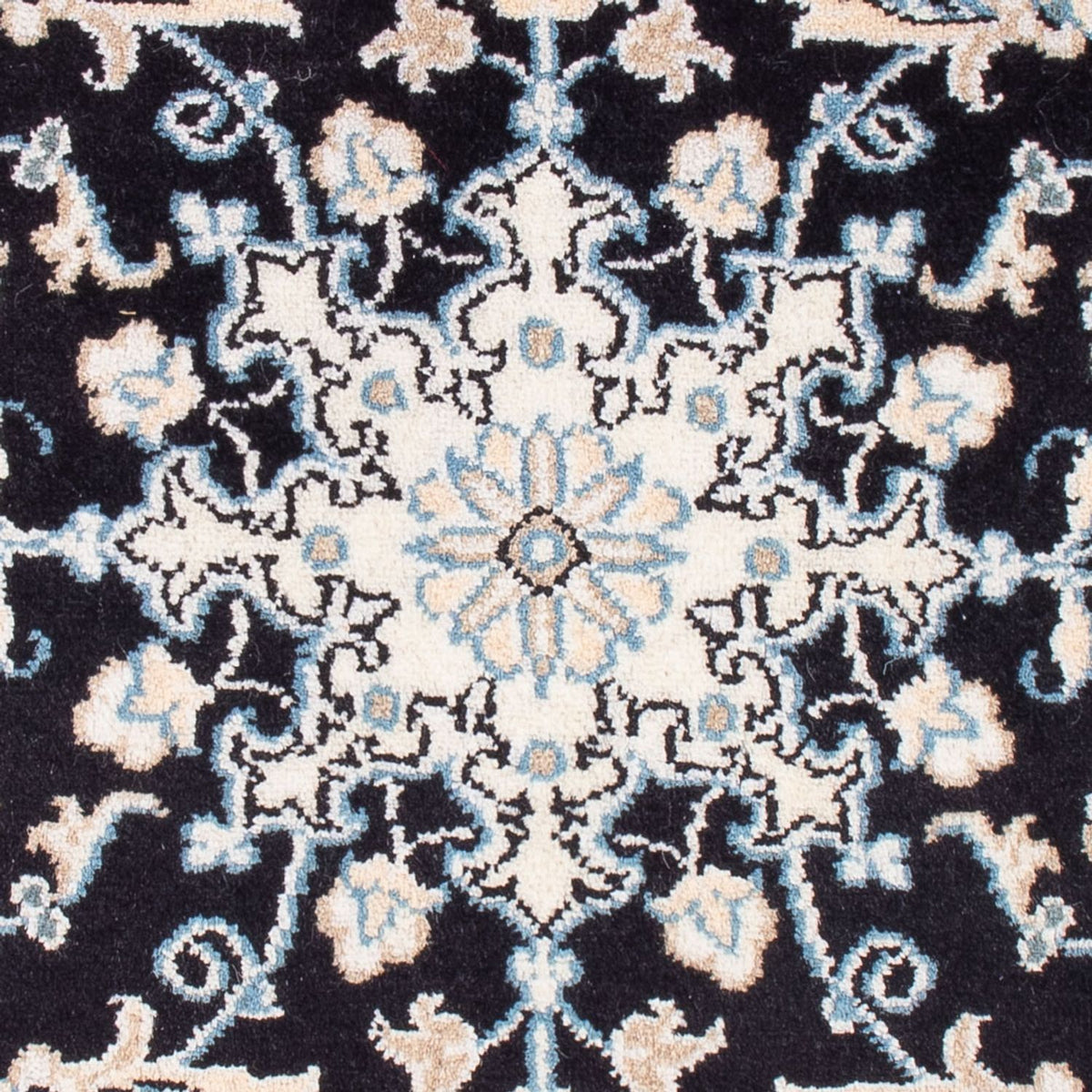 Alfombra Persa - Nain - Real - 90 x 60 cm - azul oscuro