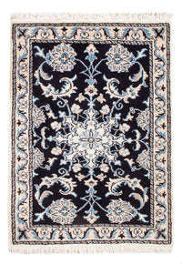Alfombra Persa - Nain - Real - 90 x 60 cm - azul oscuro