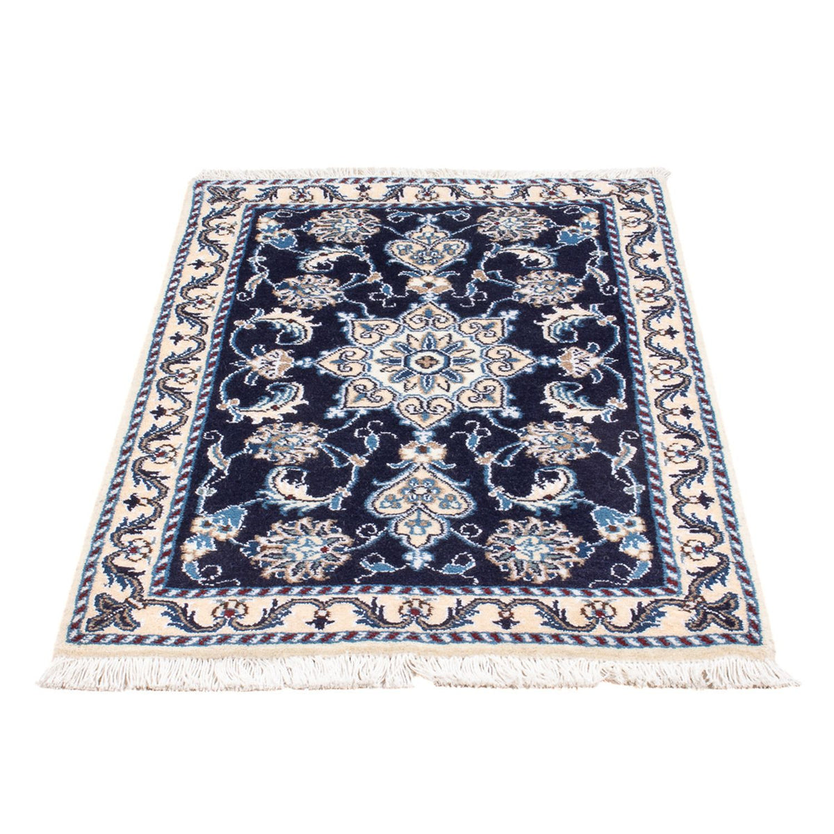 Alfombra Persa - Nain - Real - 90 x 60 cm - azul