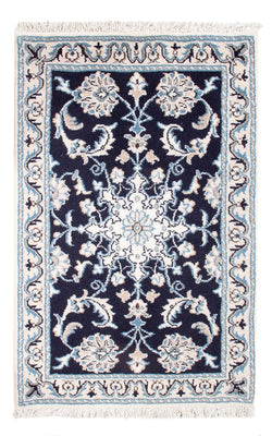 Alfombra Persa - Nain - Real - 90 x 60 cm - azul oscuro