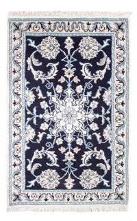 Alfombra Persa - Nain - Real - 90 x 60 cm - azul oscuro