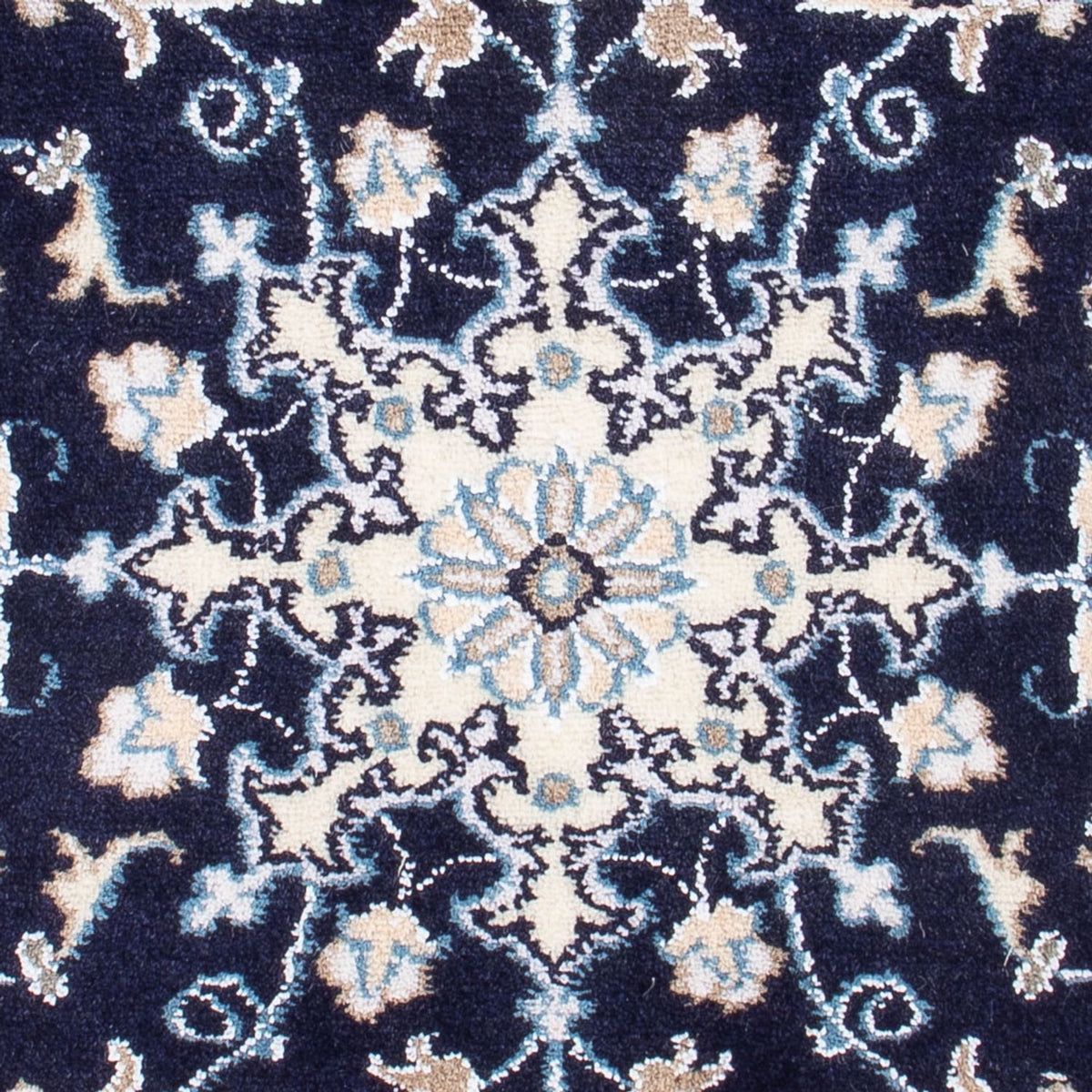 Alfombra Persa - Nain - Real - 90 x 60 cm - azul oscuro