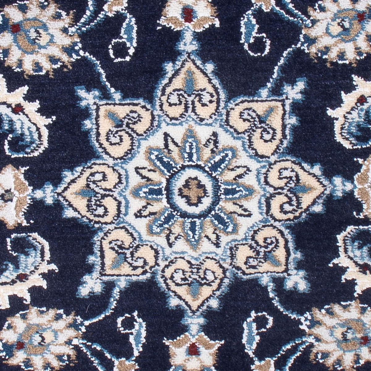 Alfombra Persa - Nain - Real - 90 x 60 cm - azul oscuro