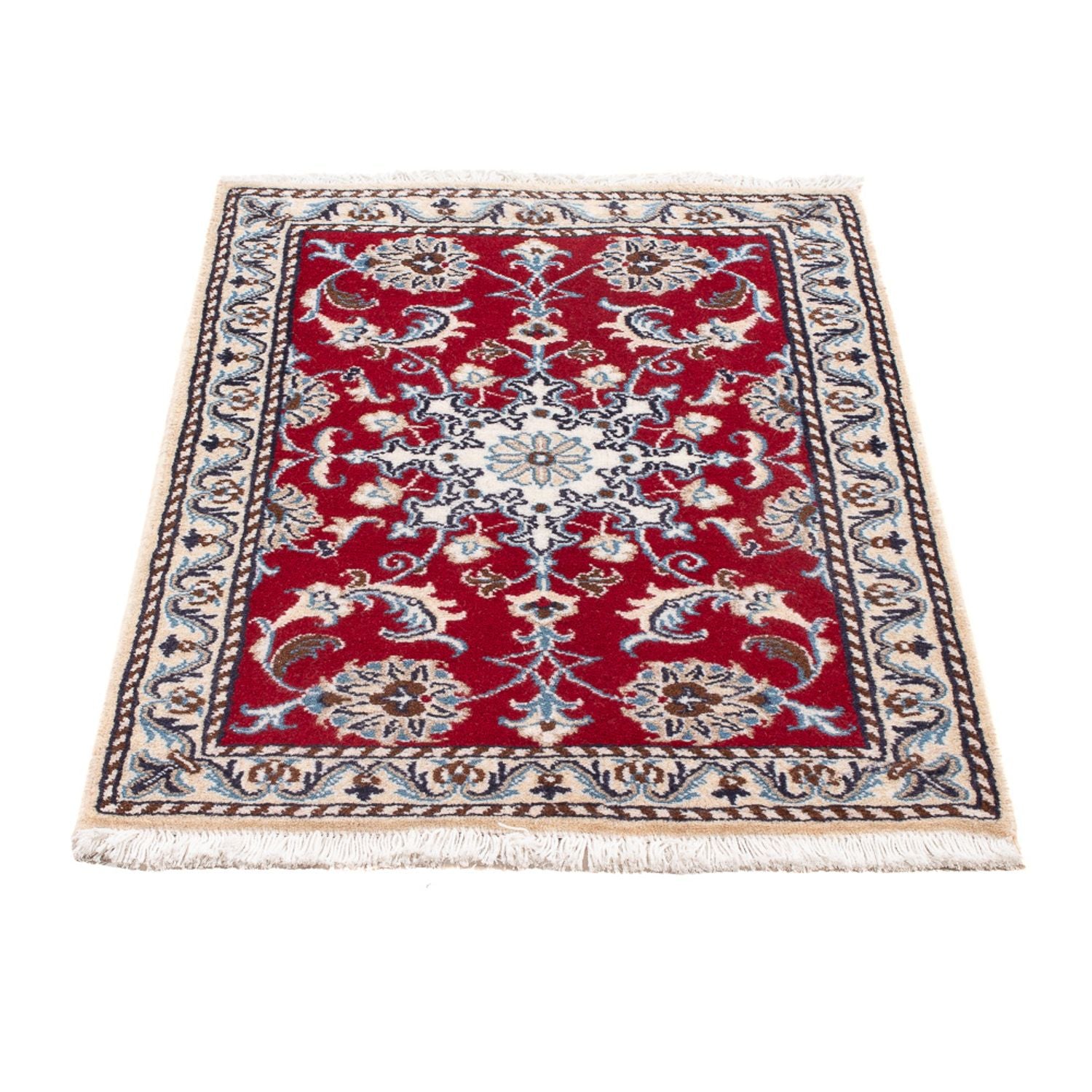 Alfombra Persa - Nain - Real - 90 x 60 cm - rojo