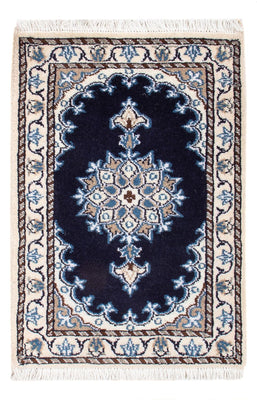 Alfombra Persa - Nain - Real - 60 x 40 cm - azul oscuro
