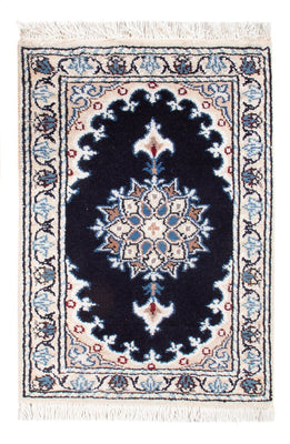 Alfombra Persa - Nain - Real - 60 x 40 cm - azul oscuro