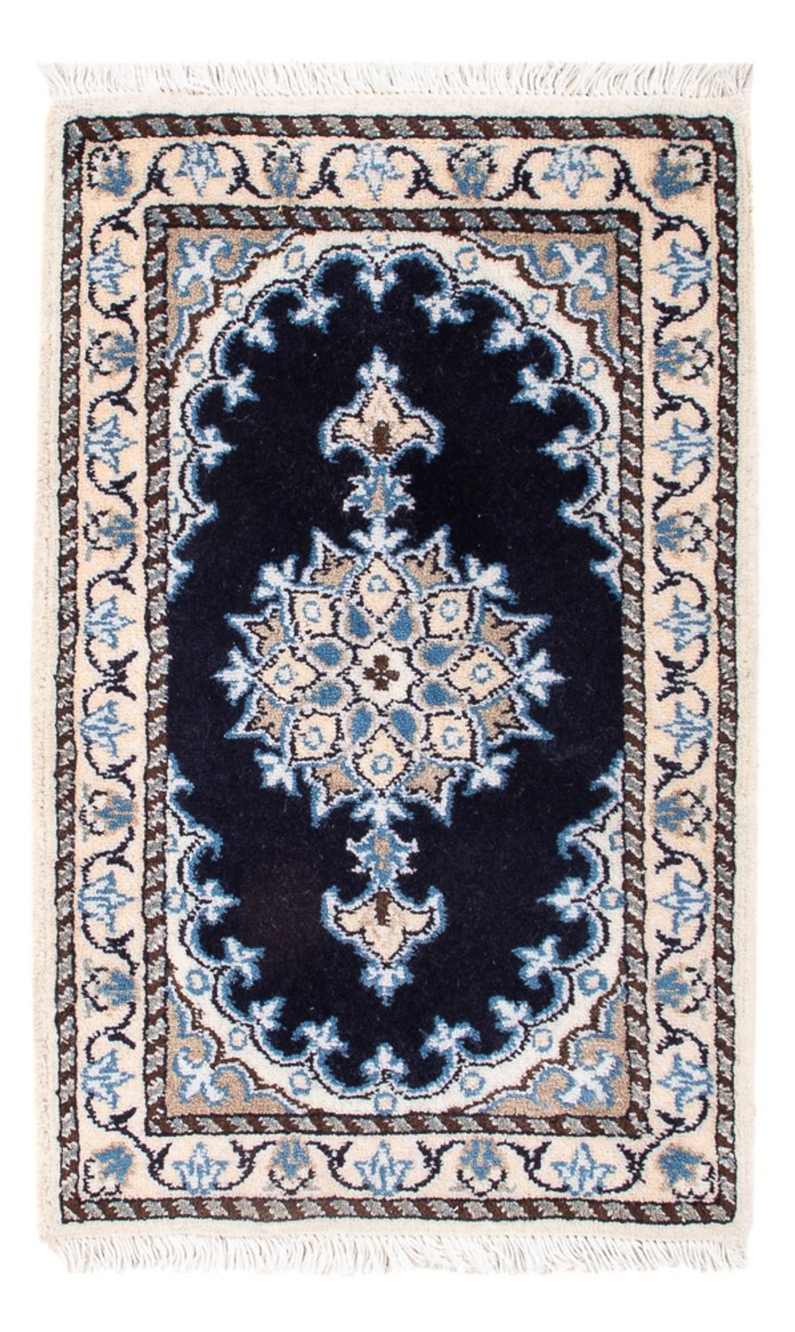 Alfombra Persa - Nain - Real - 60 x 40 cm - azul oscuro