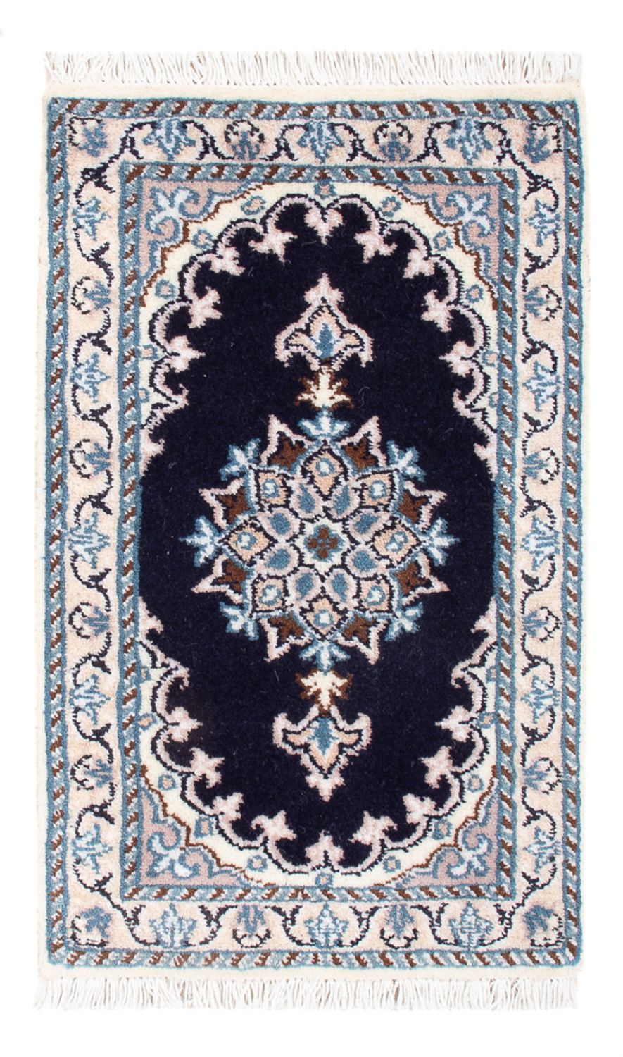 Alfombra Persa - Nain - Real - 60 x 40 cm - azul oscuro