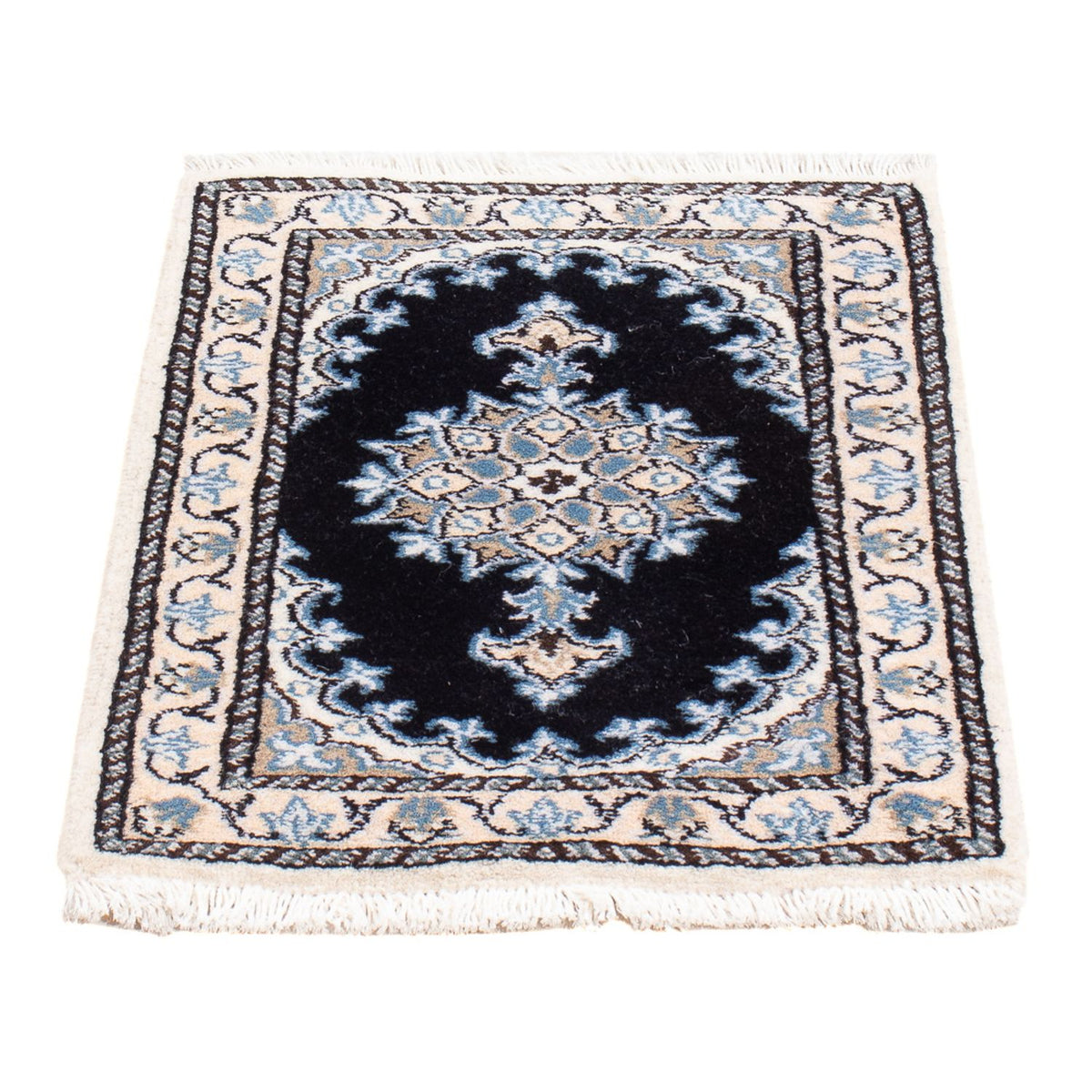 Alfombra Persa - Nain - Real - 60 x 40 cm - azul oscuro