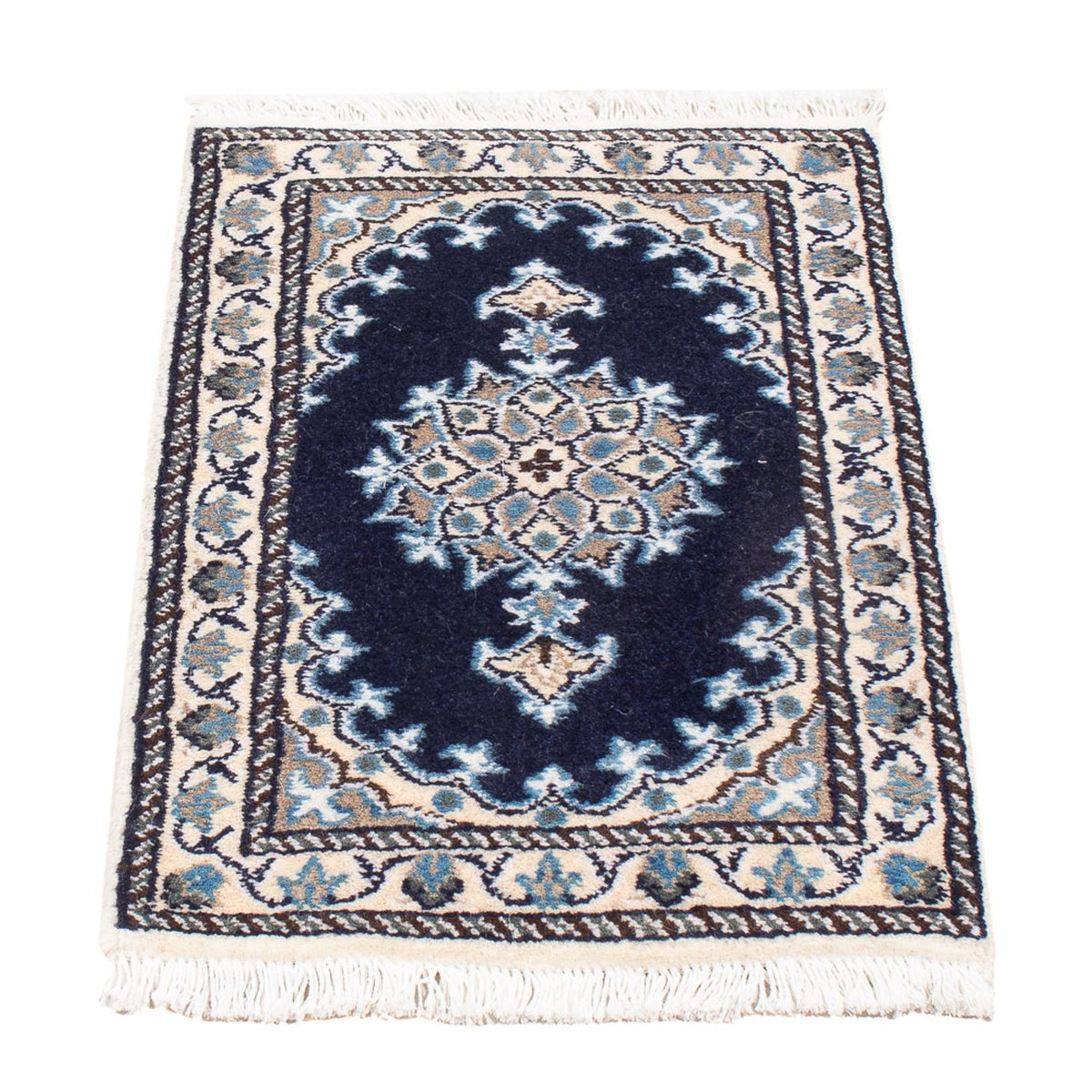 Alfombra Persa - Nain - Real - 60 x 40 cm - azul oscuro