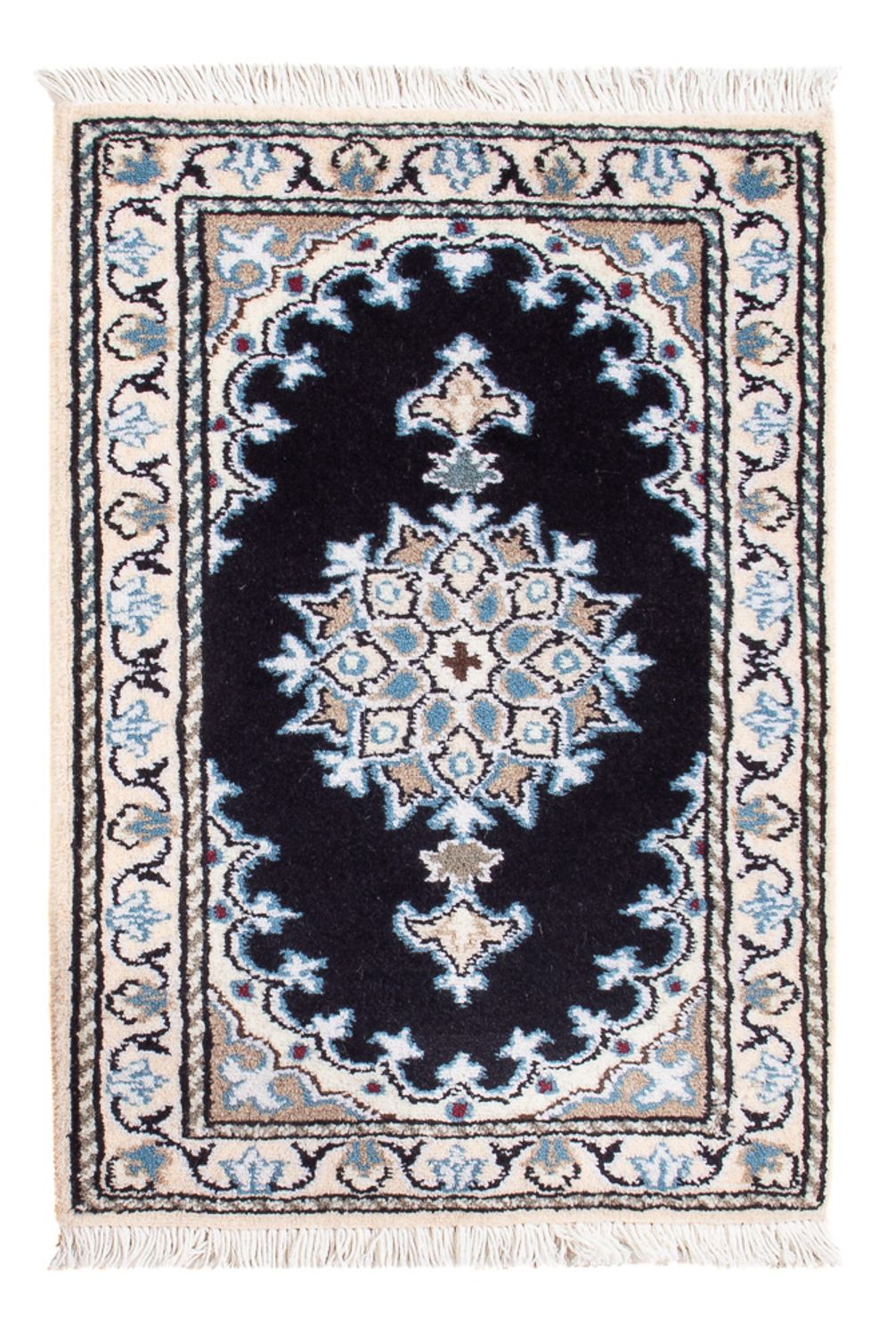 Alfombra Persa - Nain - Real - 60 x 40 cm - azul oscuro