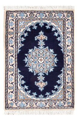 Alfombra Persa - Nain - Real - 60 x 40 cm - azul oscuro