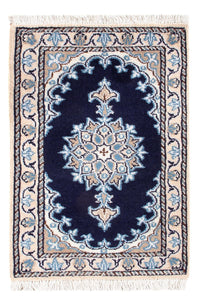 Alfombra Persa - Nain - Real - 60 x 40 cm - azul oscuro