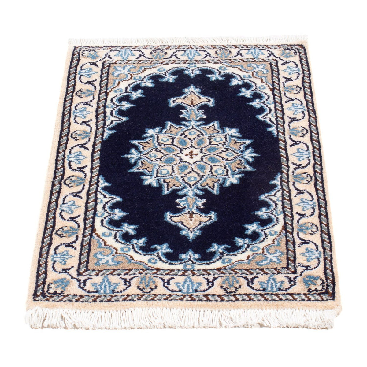 Alfombra Persa - Nain - Real - 60 x 40 cm - azul oscuro