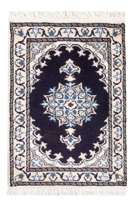 Alfombra Persa - Nain - Real - 60 x 40 cm - azul oscuro