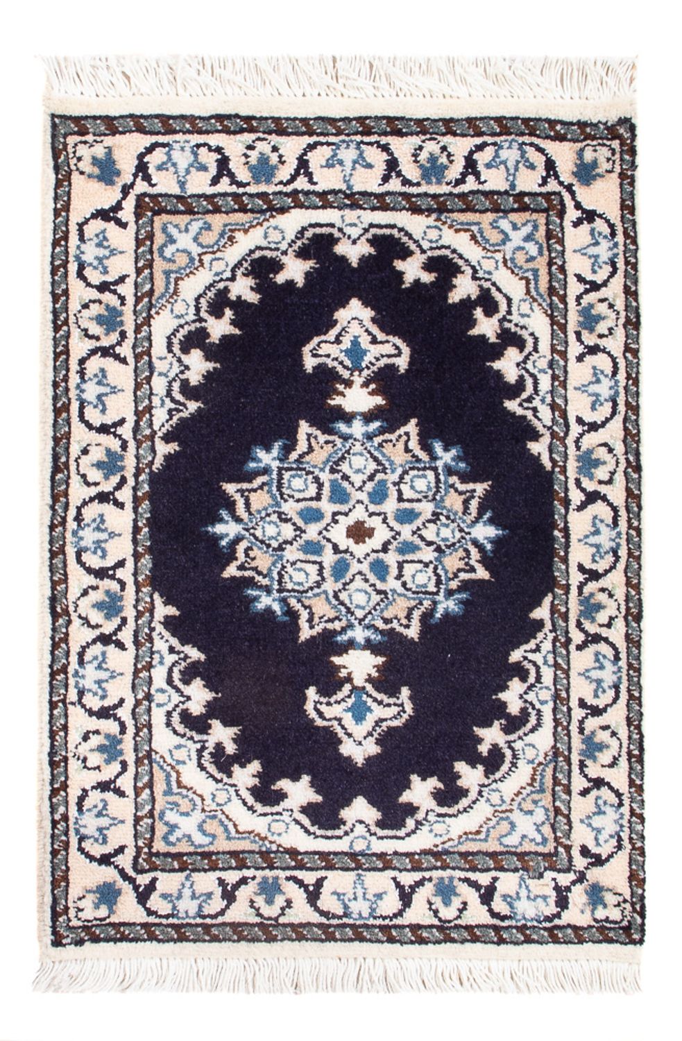 Alfombra Persa - Nain - Real - 60 x 40 cm - azul oscuro