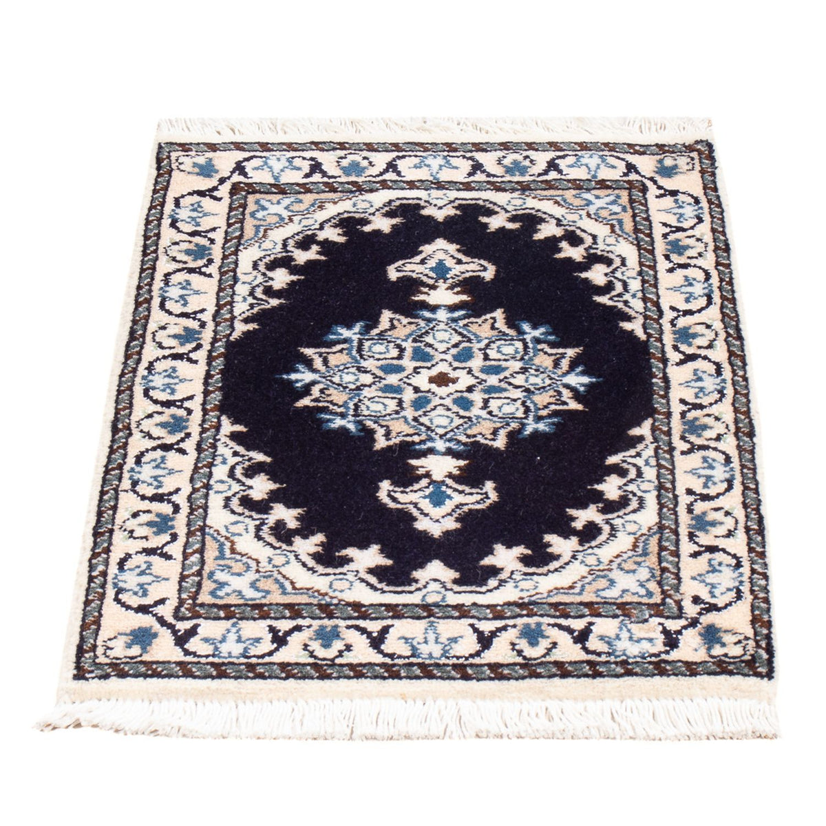 Alfombra Persa - Nain - Real - 60 x 40 cm - azul oscuro