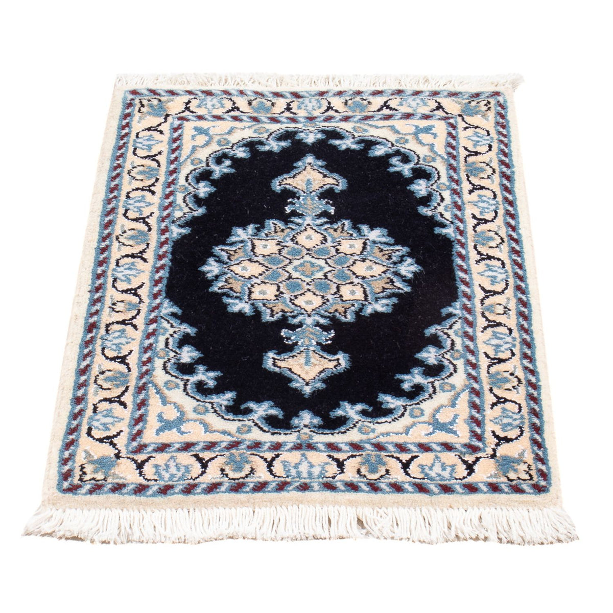 Alfombra Persa - Nain - Real - 60 x 40 cm - azul oscuro