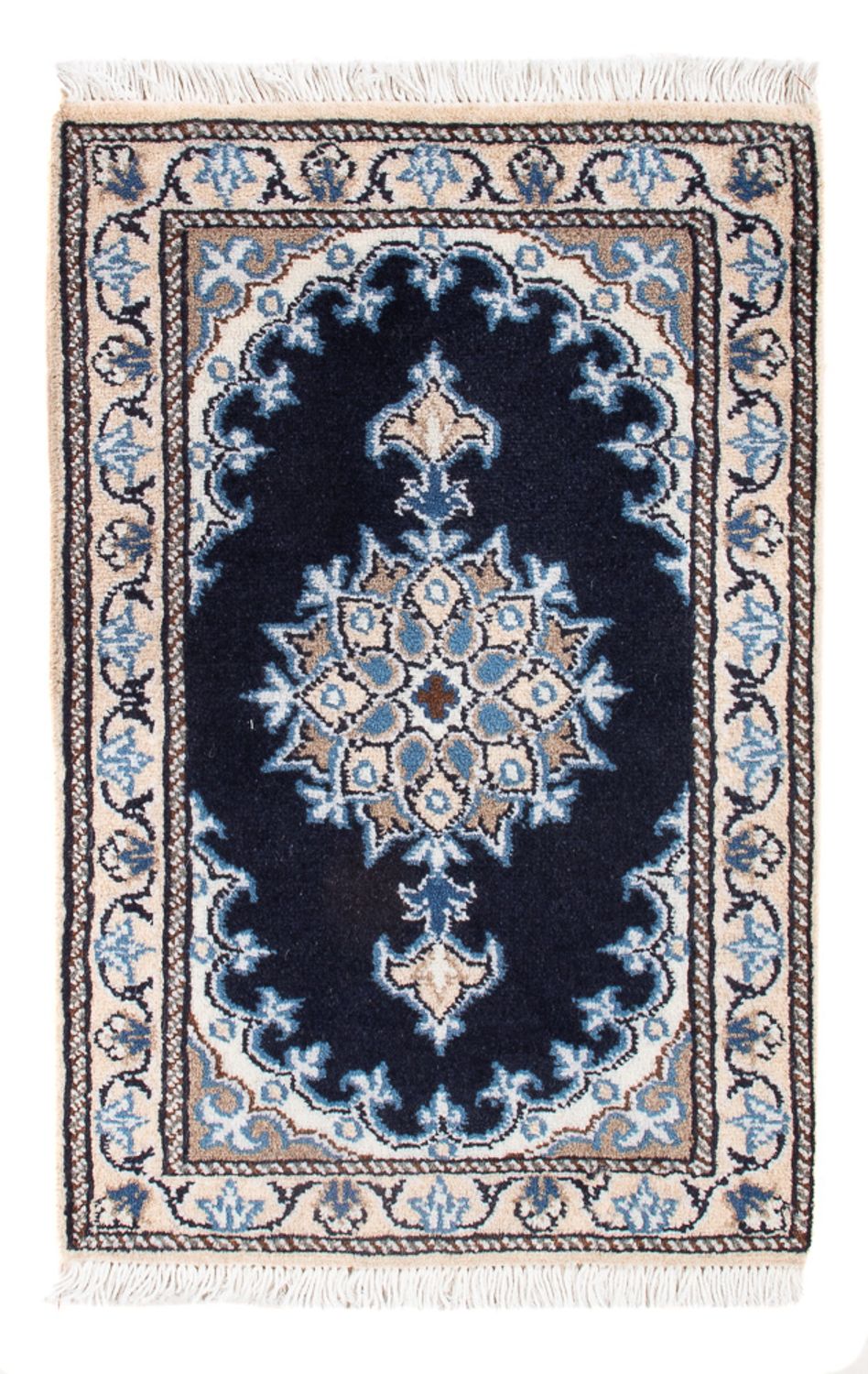 Alfombra Persa - Nain - Real - 60 x 40 cm - azul oscuro