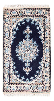 Alfombra Persa - Nain - Real - 60 x 40 cm - azul oscuro
