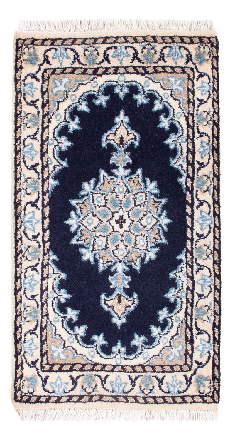 Alfombra Persa - Nain - Real - 60 x 40 cm - azul oscuro