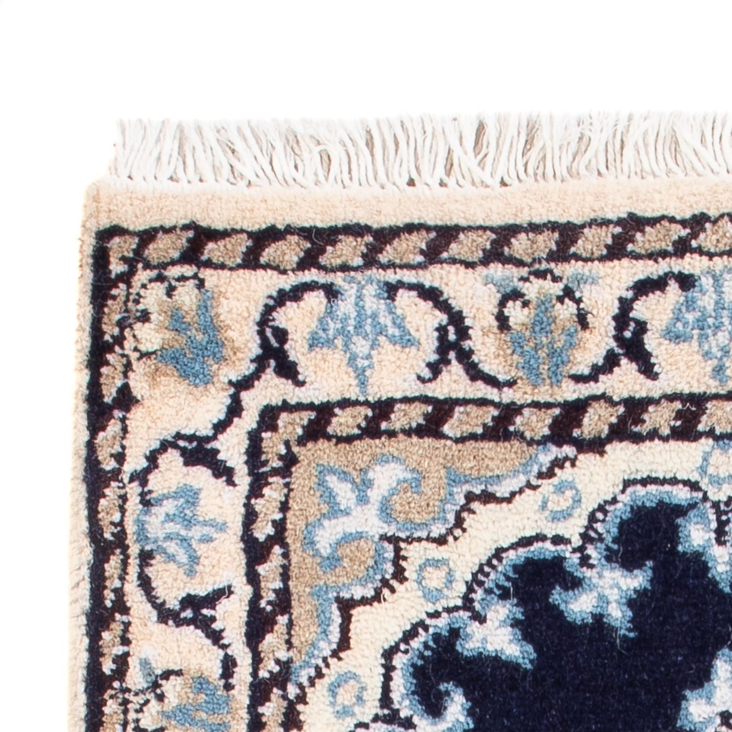 Alfombra Persa - Nain - Real - 60 x 40 cm - azul oscuro