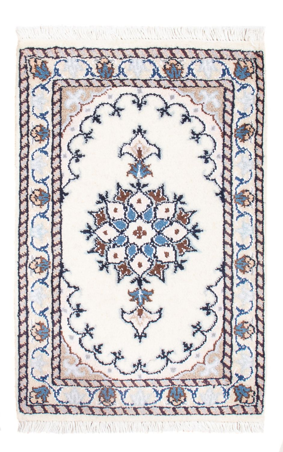 Alfombra Persa - Nain - Real - 60 x 40 cm - crema