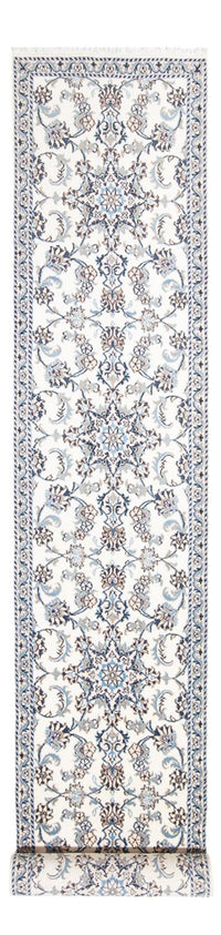 Alfombra de pasillo Alfombra persa - Nain - 393 x 80 cm - plata
