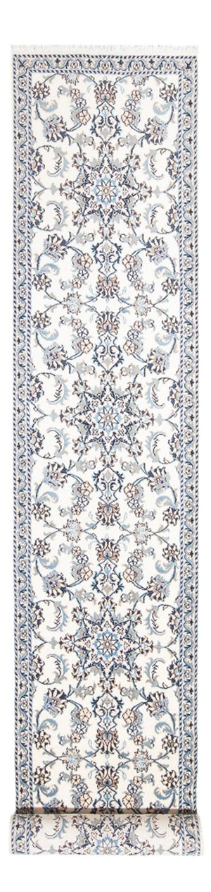 Alfombra de pasillo Alfombra persa - Nain - 393 x 80 cm - plata