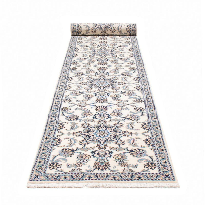 Alfombra de pasillo Alfombra persa - Nain - 393 x 80 cm - plata