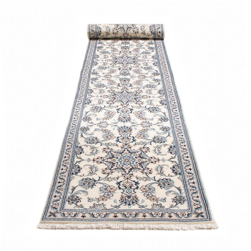 Alfombra de pasillo Alfombra persa - Nain - 400 x 80 cm - plata