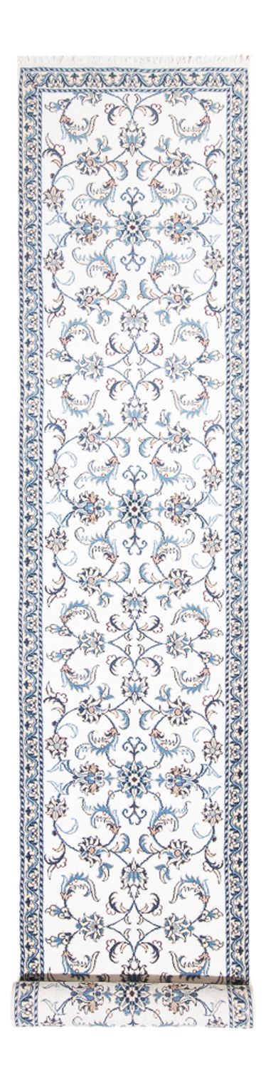 Alfombra de pasillo Alfombra persa - Nain - 393 x 77 cm - plata