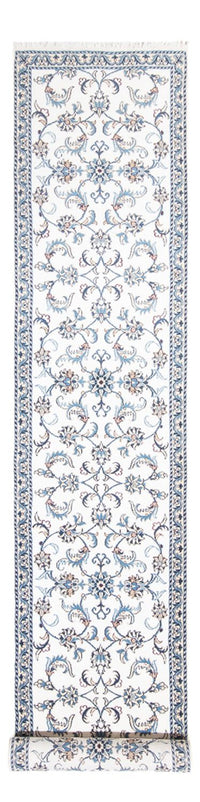 Alfombra de pasillo Alfombra persa - Nain - 393 x 77 cm - plata