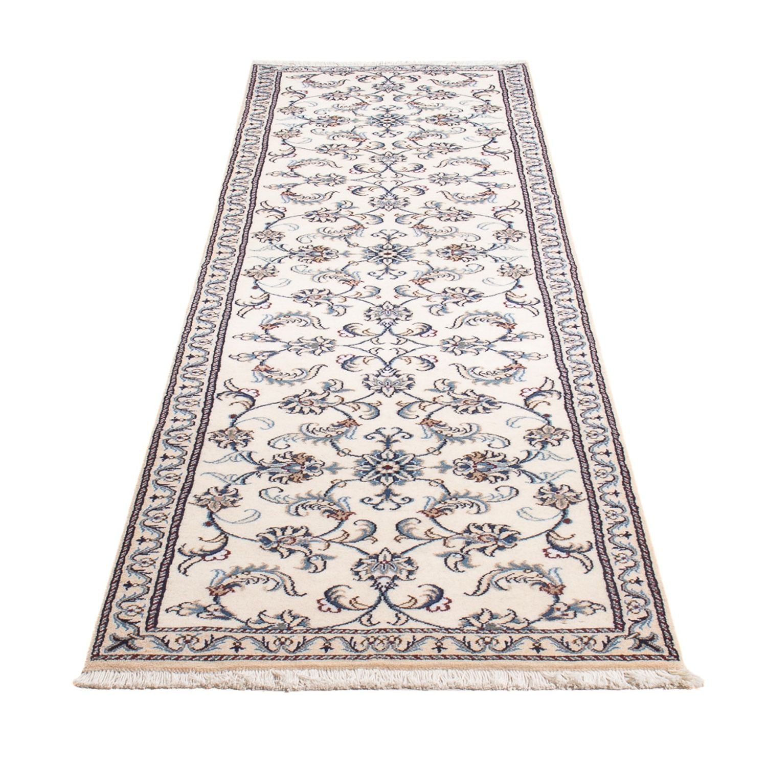Alfombra de pasillo Alfombra persa - Nain - 290 x 74 cm - plata