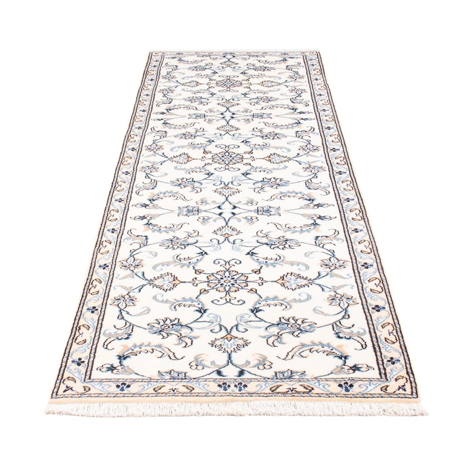 Alfombra de pasillo Alfombra persa - Nain - 284 x 78 cm - plata