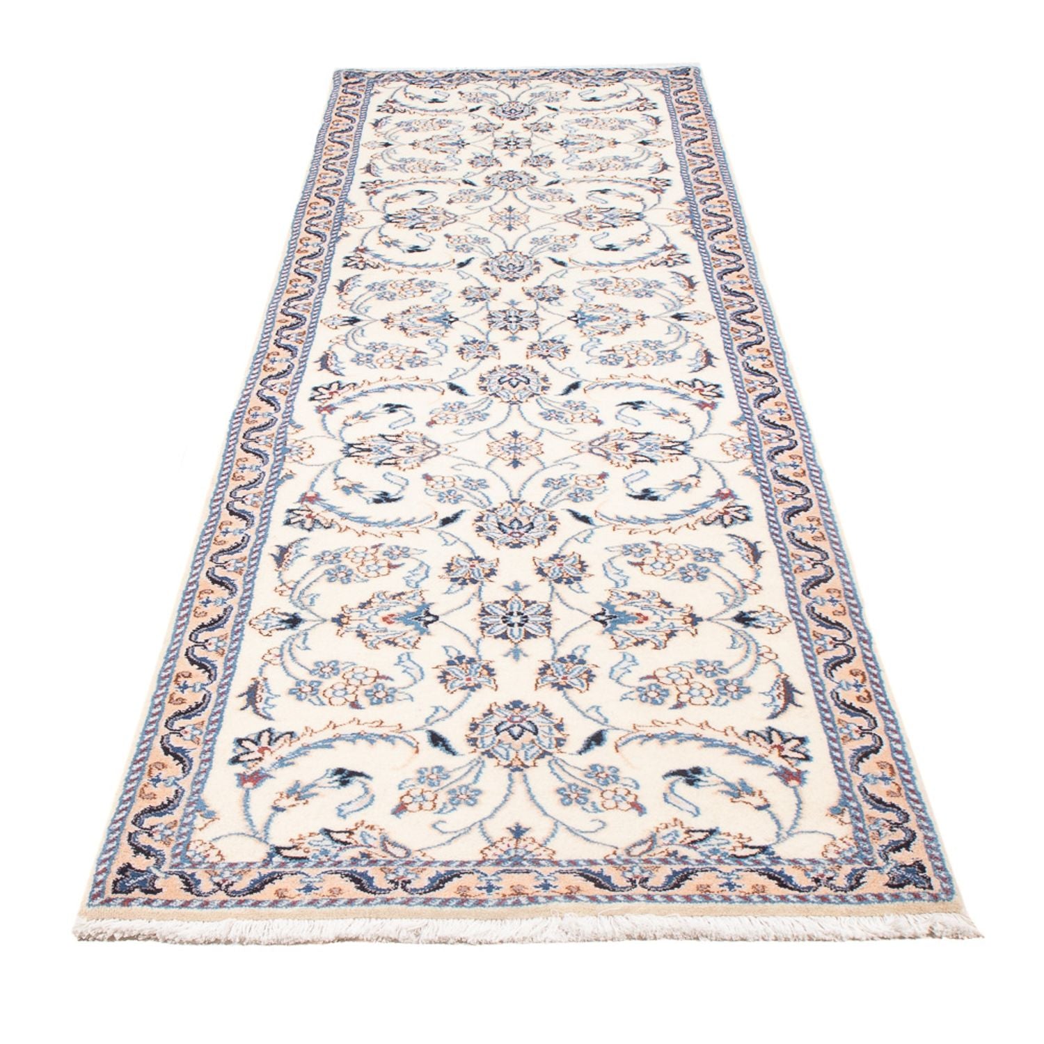 Alfombra de pasillo Alfombra persa - Nain - 292 x 81 cm - plata