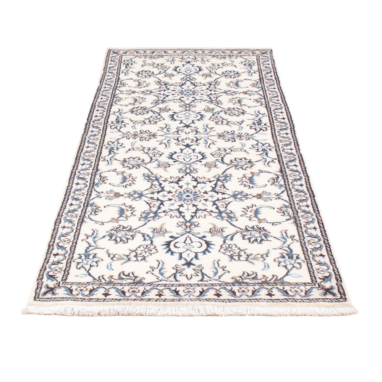 Alfombra de pasillo Alfombra persa - Nain - 215 x 77 cm - plata