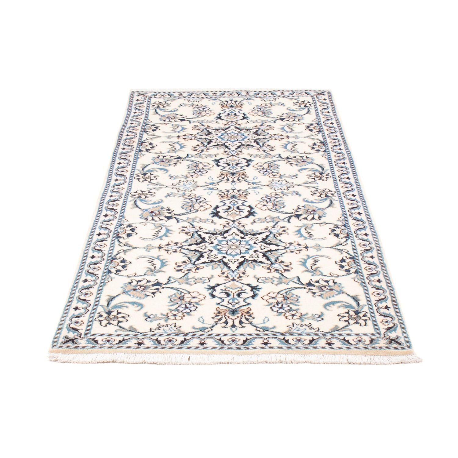 Alfombra de pasillo Alfombra persa - Nain - 194 x 80 cm - plata