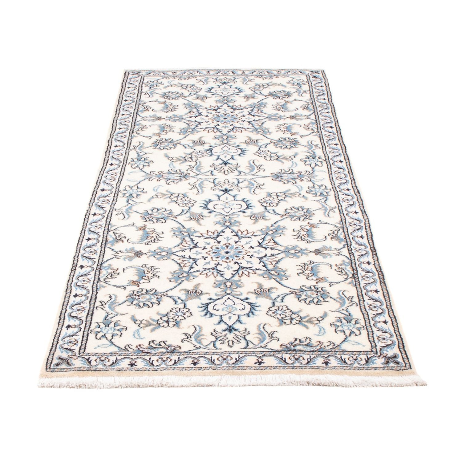 Alfombra de pasillo Alfombra persa - Nain - 197 x 75 cm - plata