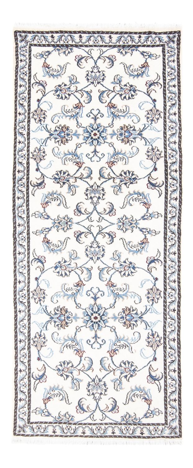 Alfombra de pasillo Alfombra persa - Nain - 195 x 77 cm - plata