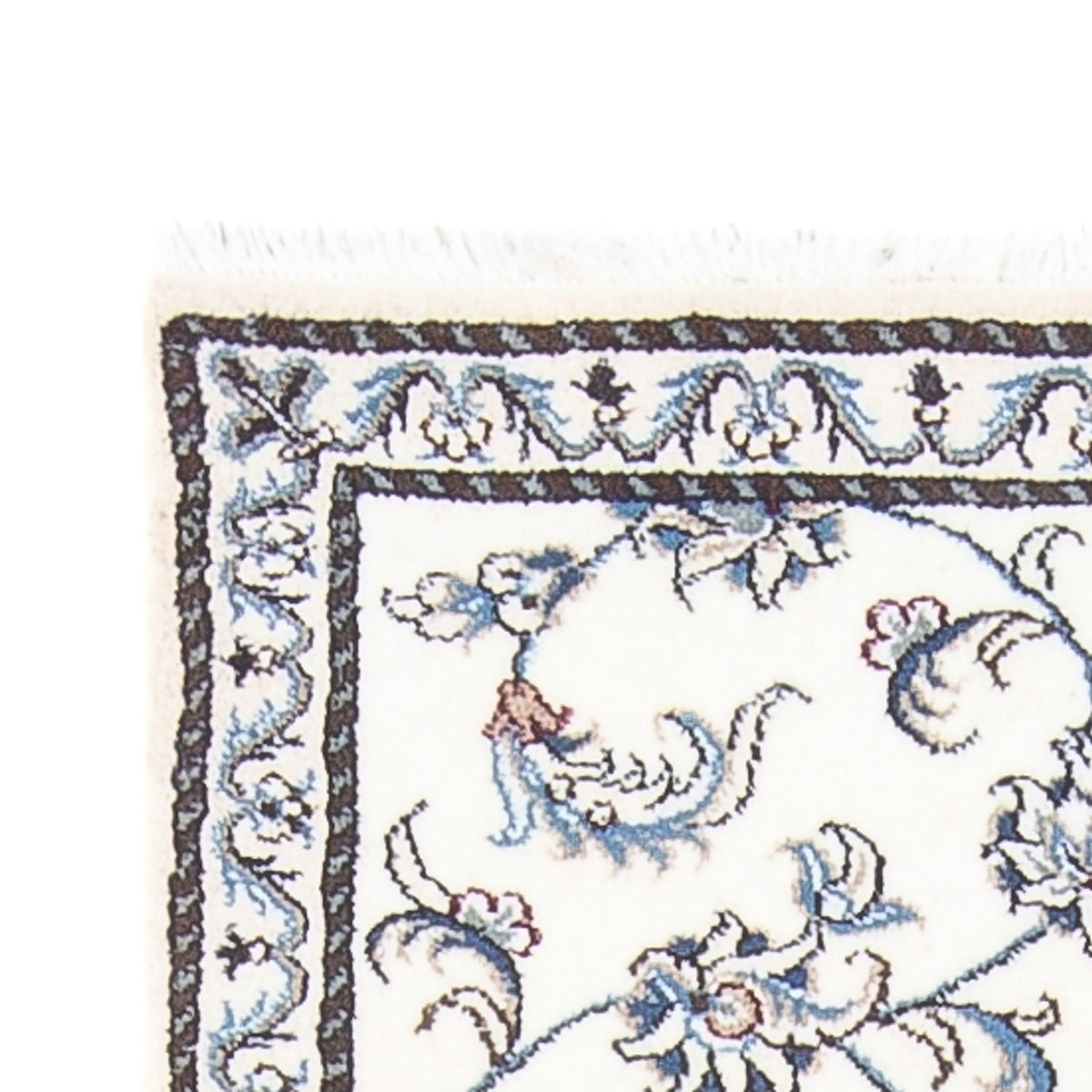 Alfombra de pasillo Alfombra persa - Nain - 195 x 77 cm - plata