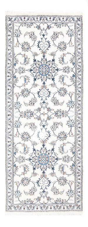 Alfombra de pasillo Alfombra persa - Nain - 196 x 77 cm - plata
