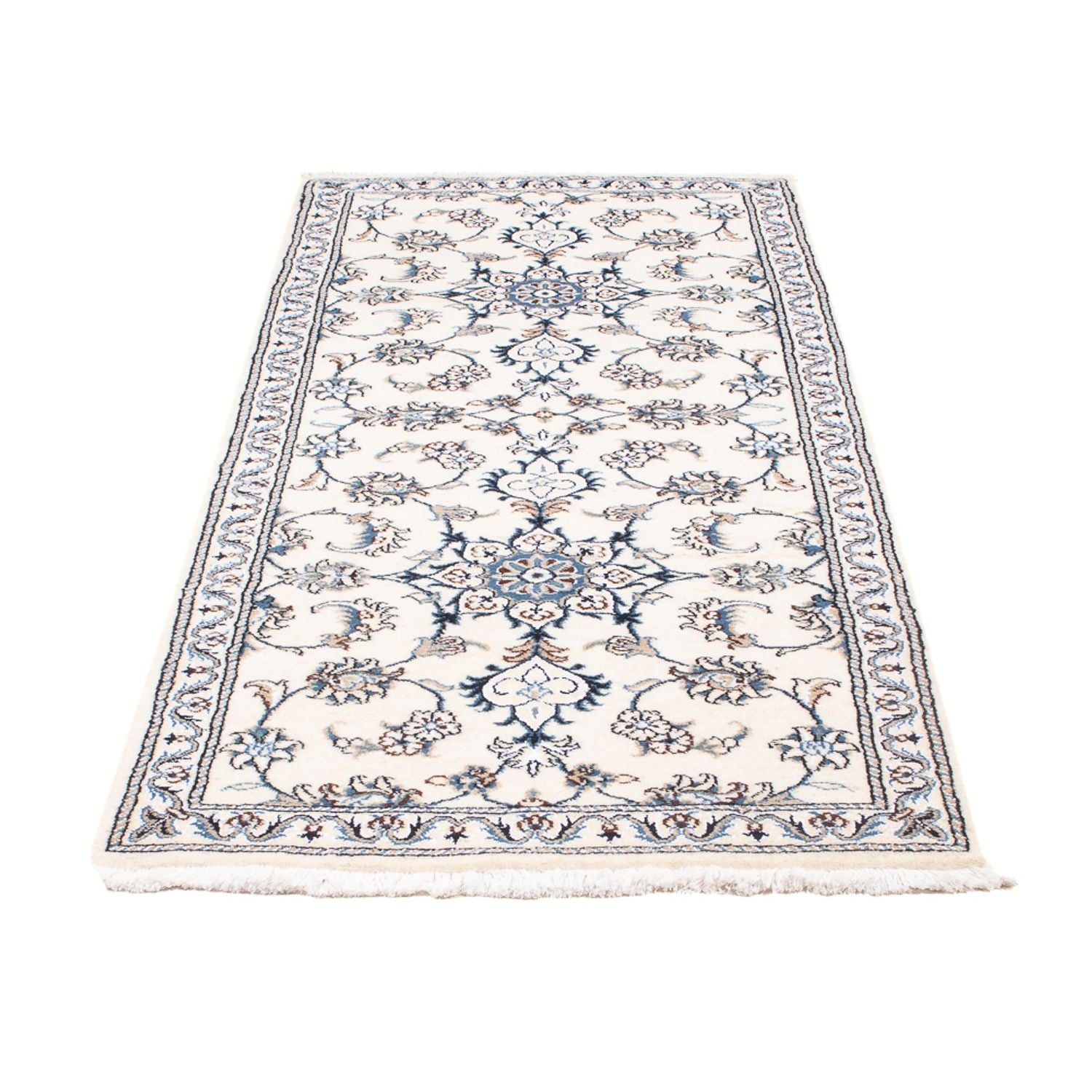 Alfombra de pasillo Alfombra persa - Nain - 196 x 77 cm - plata
