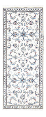 Alfombra de pasillo Alfombra persa - Nain - 197 x 78 cm - plata
