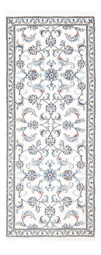 Alfombra de pasillo Alfombra persa - Nain - 197 x 78 cm - plata