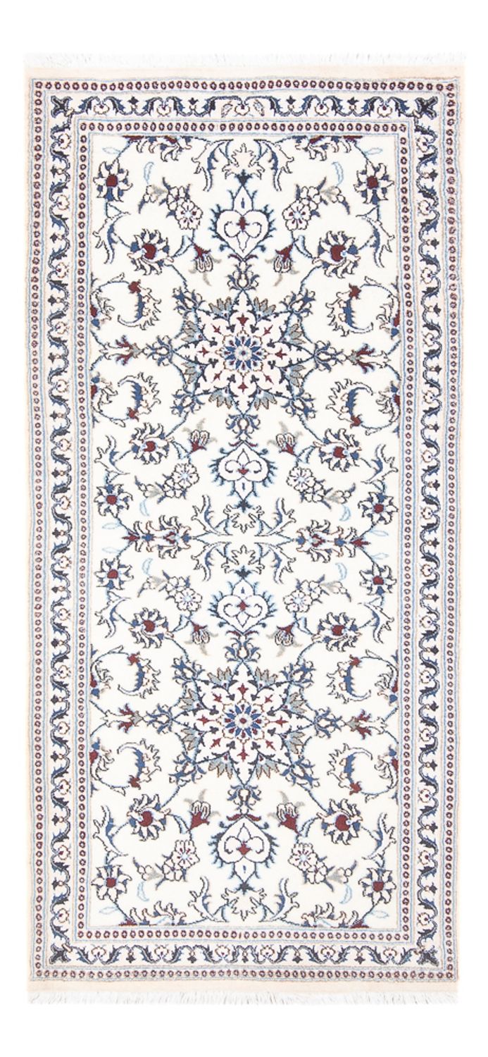 Alfombra de pasillo Alfombra persa - Nain - 192 x 88 cm - plata