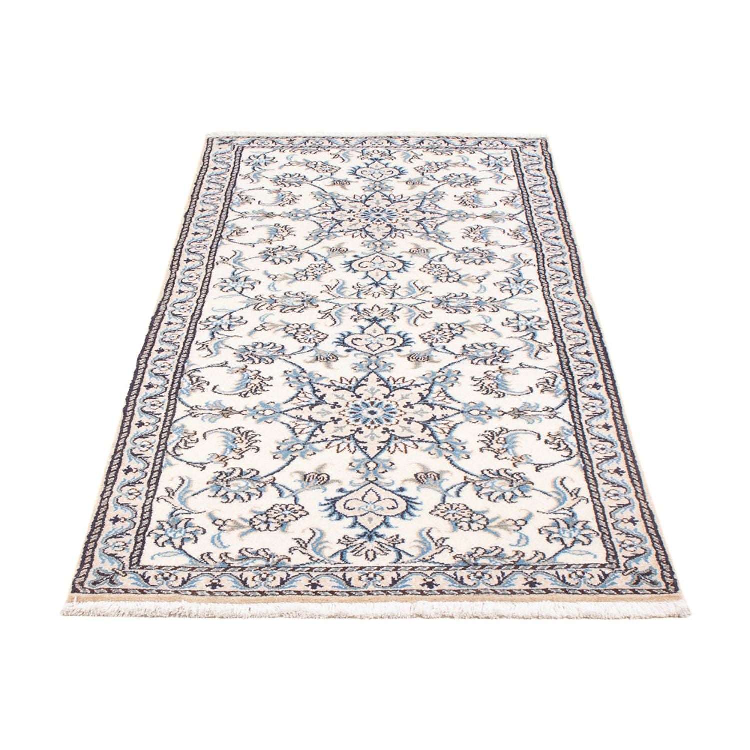 Alfombra de pasillo Alfombra persa - Nain - 198 x 78 cm - plata