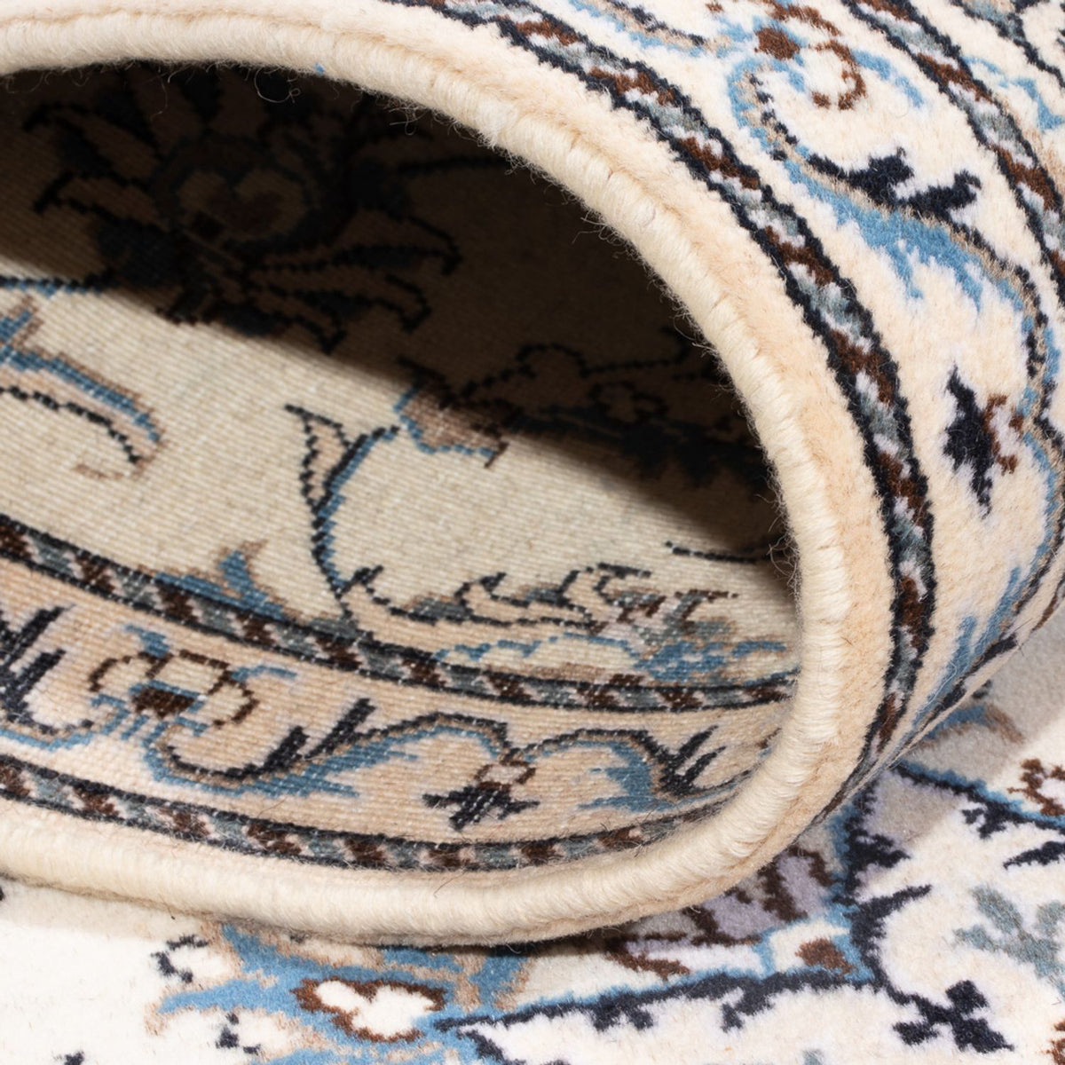 Alfombra de pasillo Alfombra persa - Nain - 200 x 77 cm - plata